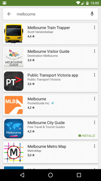 Melbourne App - visiter une ville