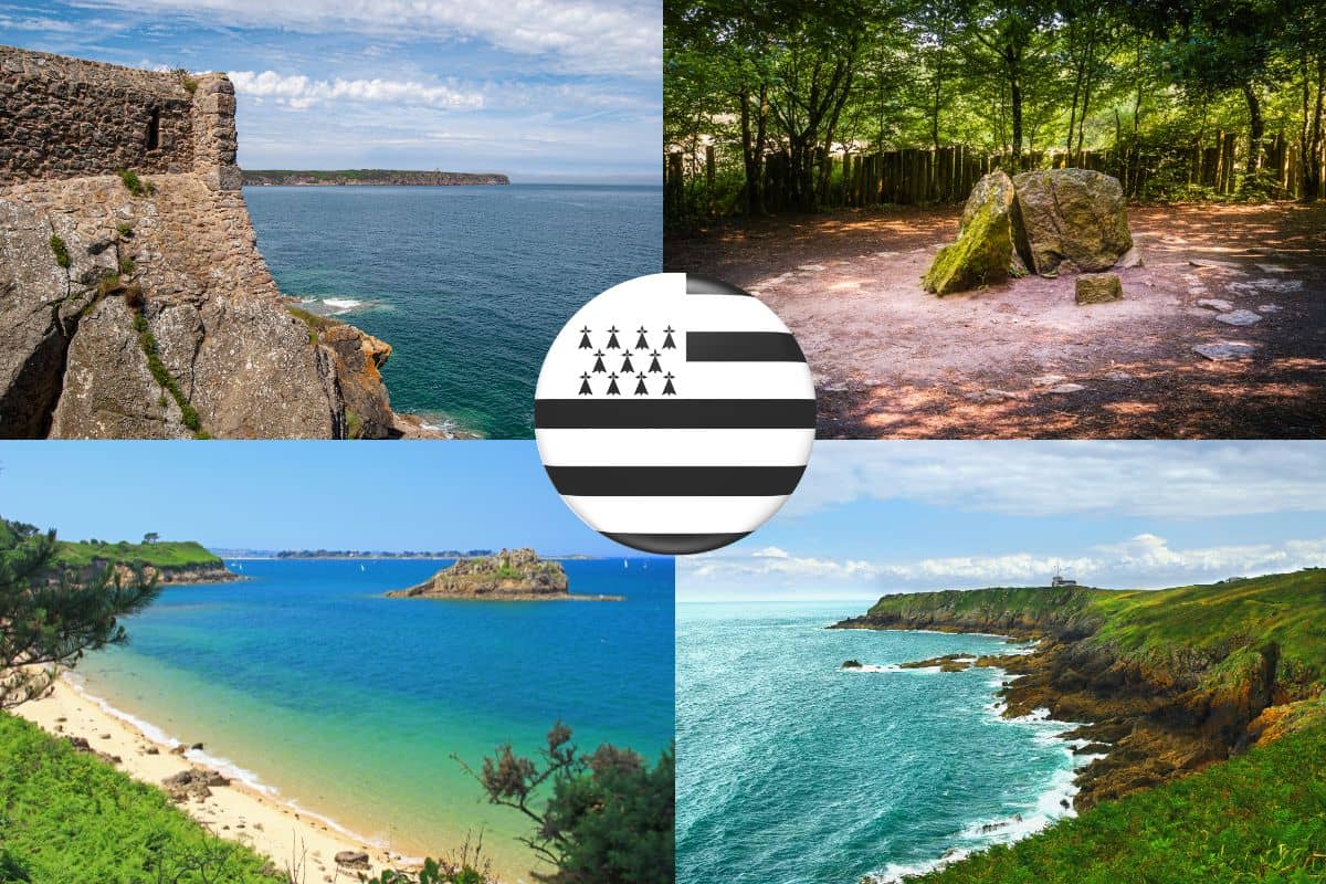 Paysages côtiers et forestiers emblématiques de la Bretagne.